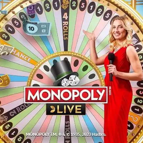 Monopoly Live slot visual from Evolution available on nine-casinó.it